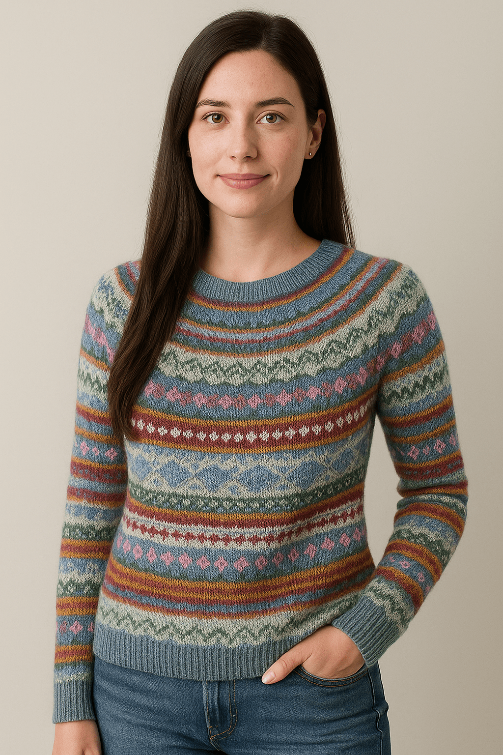 Ashford | Amelia – Women’s Printed Long Sleeve Knitted Sweater - Ashford London Clothing