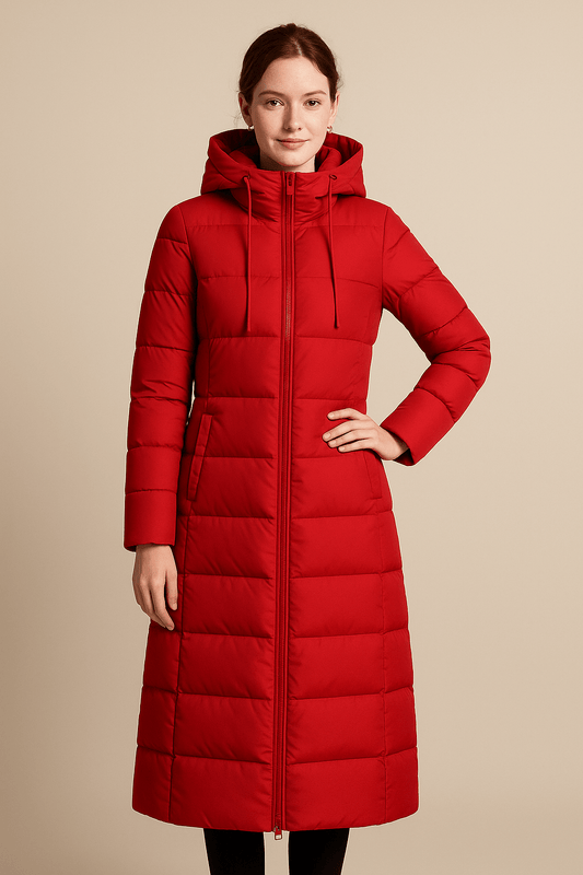 Ashford | Anja – Women’s Long Quilted Puffer Coat with High Collar and Full Zip - Ashford London Clothing