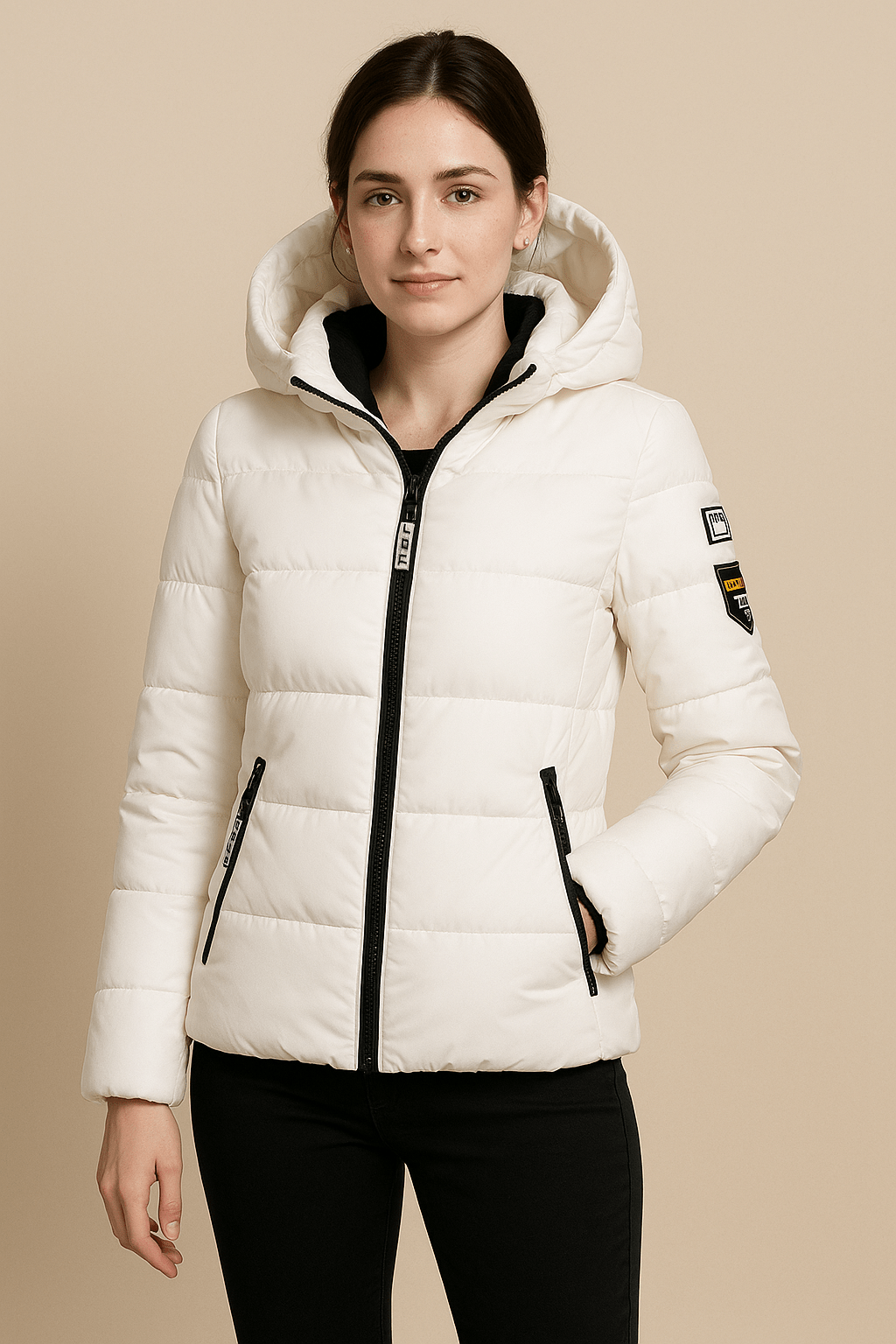 Ashford | Harlow – Women’s Relaxed Fit Quilted Padded Coat with Hood and Zipper - Ashford London Clothing