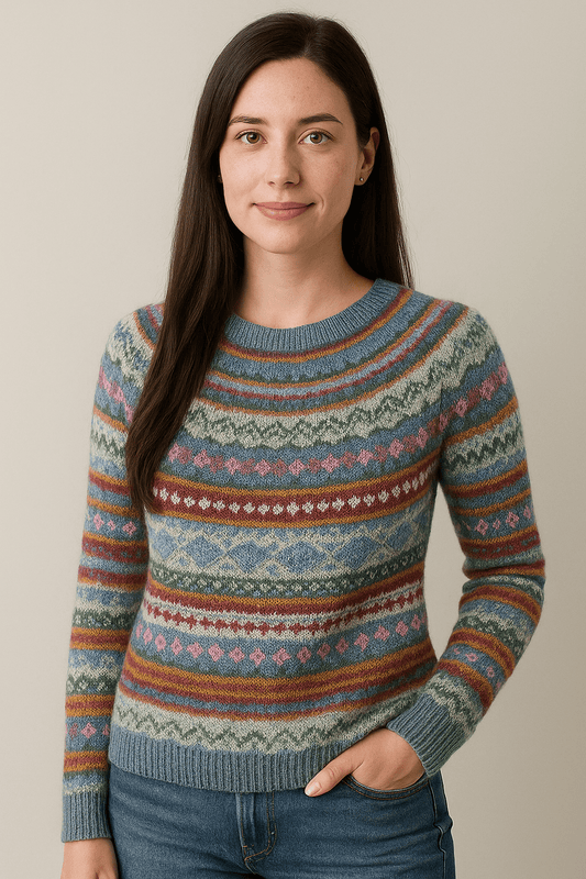 Ashford | Amelia – Women’s Printed Long Sleeve Knitted Sweater - Ashford London Clothing