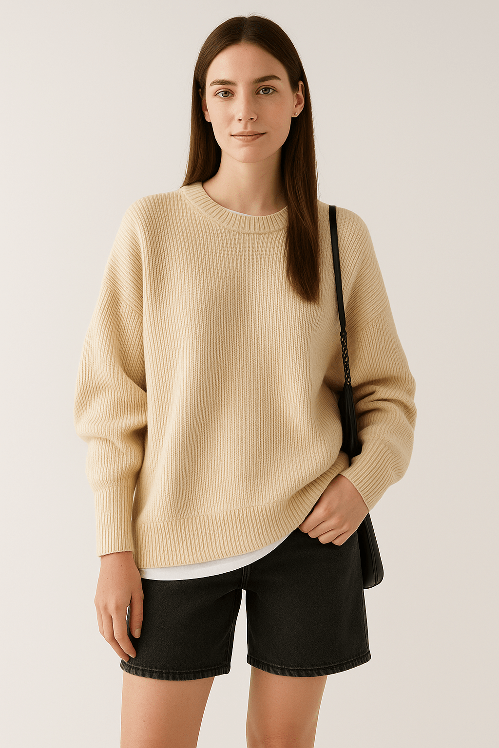Ashford | Bella – Women’s Oversized Knit Sweater with Side Slits – Cotton Blend - Ashford London Clothing