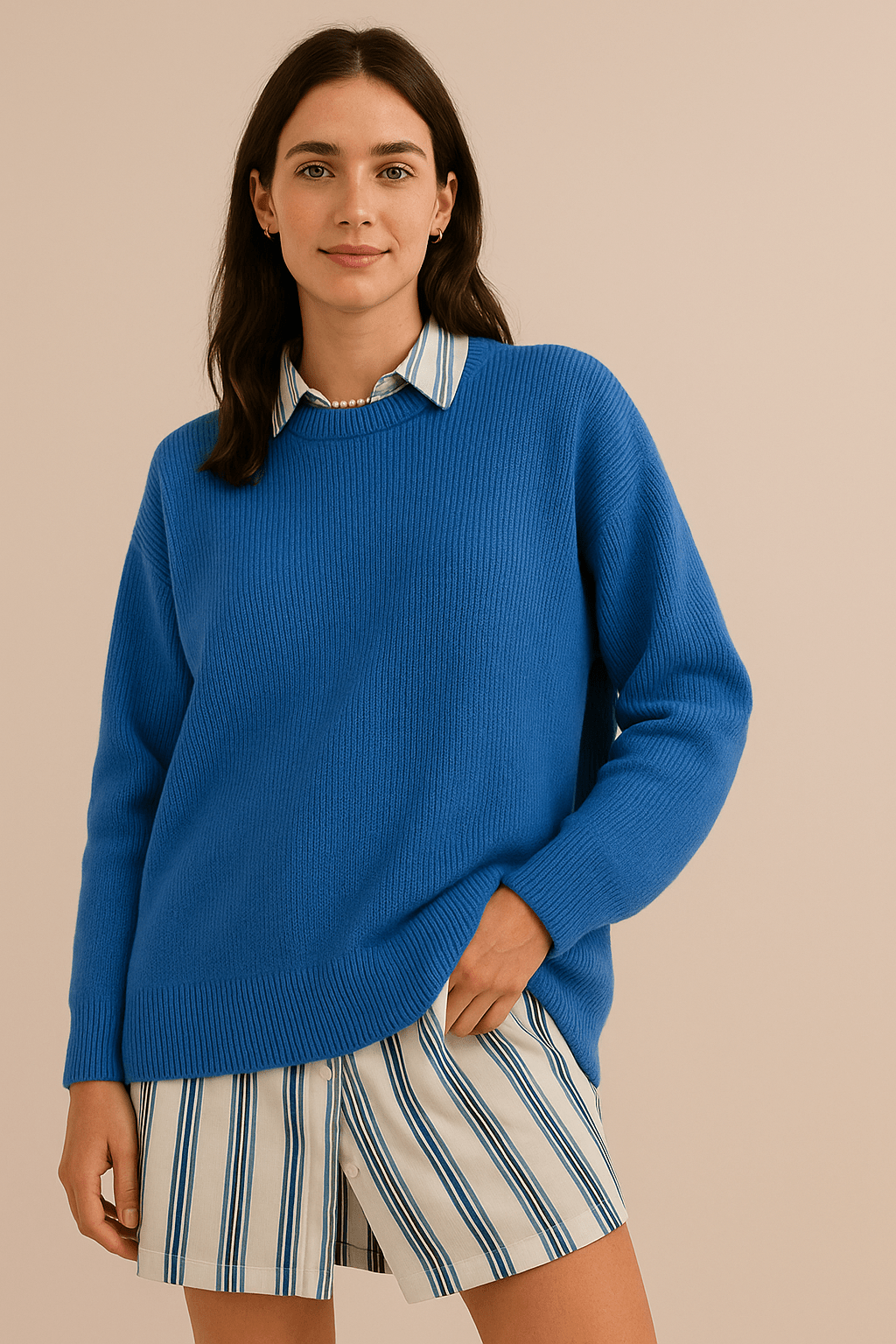 Ashford | Bella – Women’s Oversized Knit Sweater with Side Slits – Cotton Blend - Ashford London Clothing