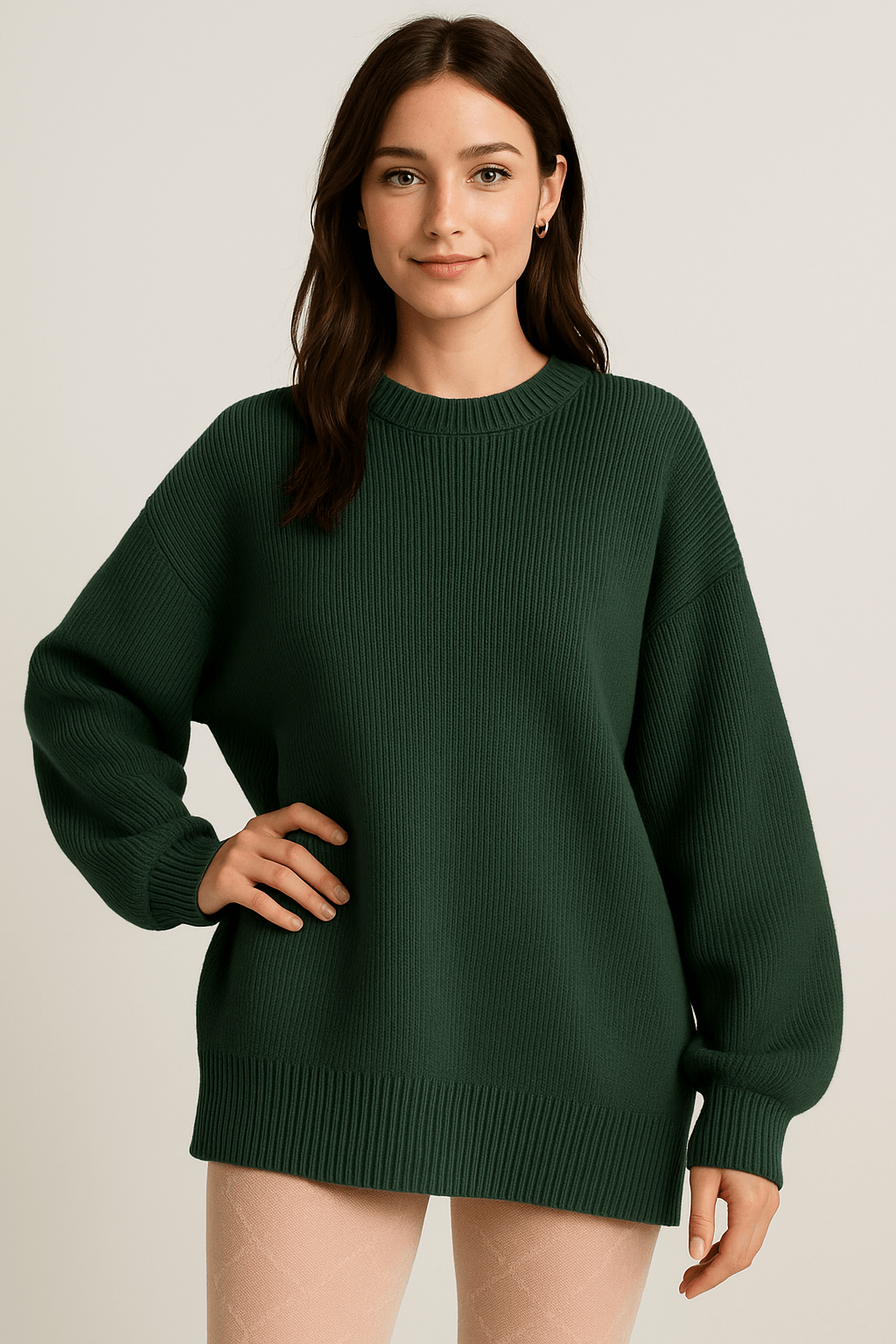 Ashford | Bella – Women’s Oversized Knit Sweater with Side Slits – Cotton Blend - Ashford London Clothing