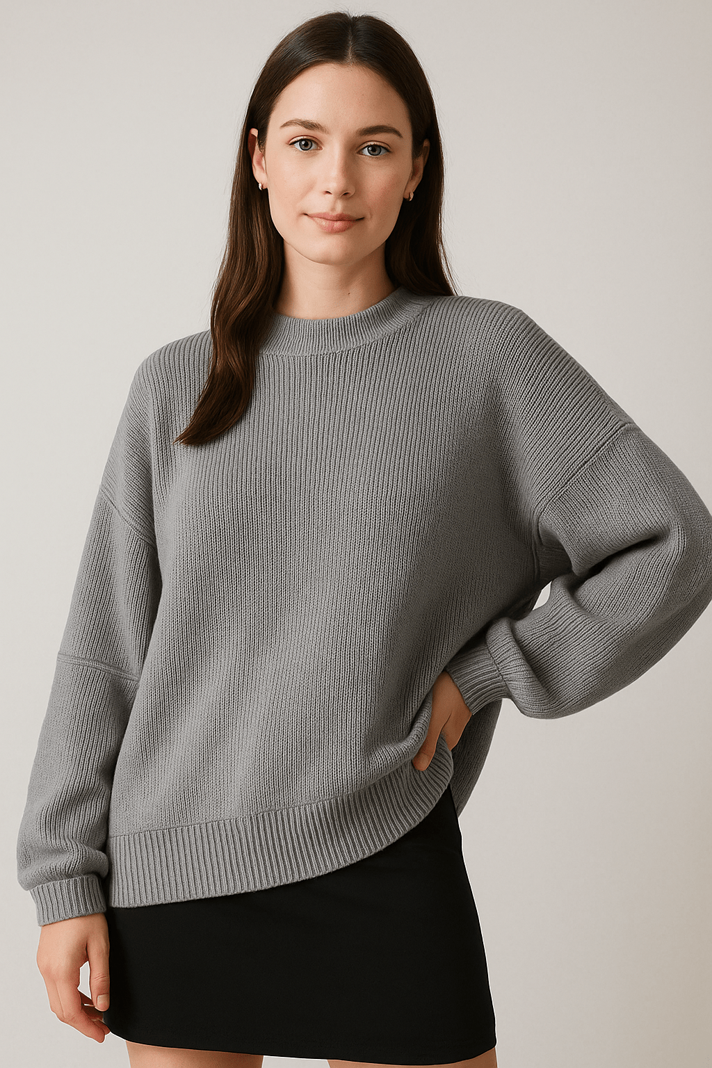 Ashford | Bella – Women’s Oversized Knit Sweater with Side Slits – Cotton Blend - Ashford London Clothing