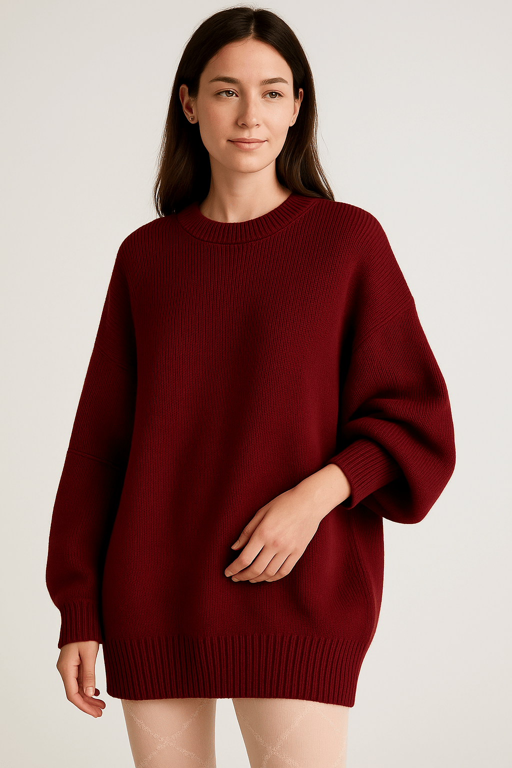 Ashford | Bella – Women’s Oversized Knit Sweater with Side Slits – Cotton Blend - Ashford London Clothing