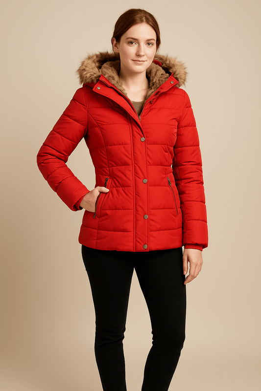 Ashford | Blake – Women’s Fitted Quilted Puffer Jacket with Faux Fur Hood - Ashford London Clothing