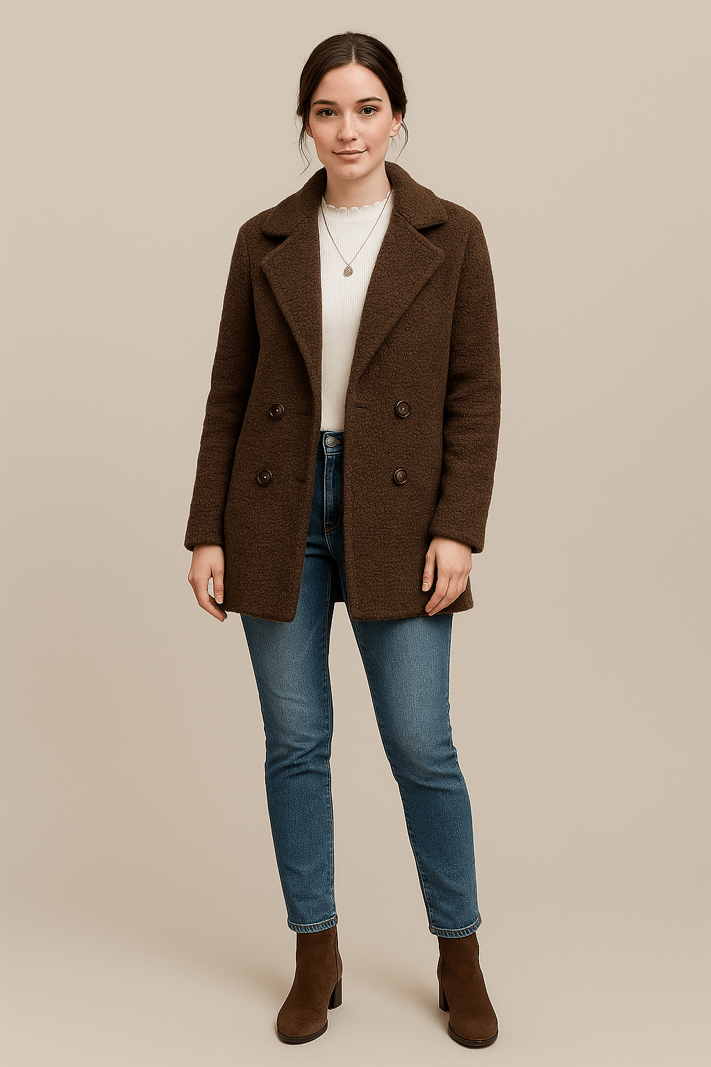 Ashford | Cleo – Women’s Oversized Sherpa Lapel Coat with Double - Breasted Design - Ashford London Clothing