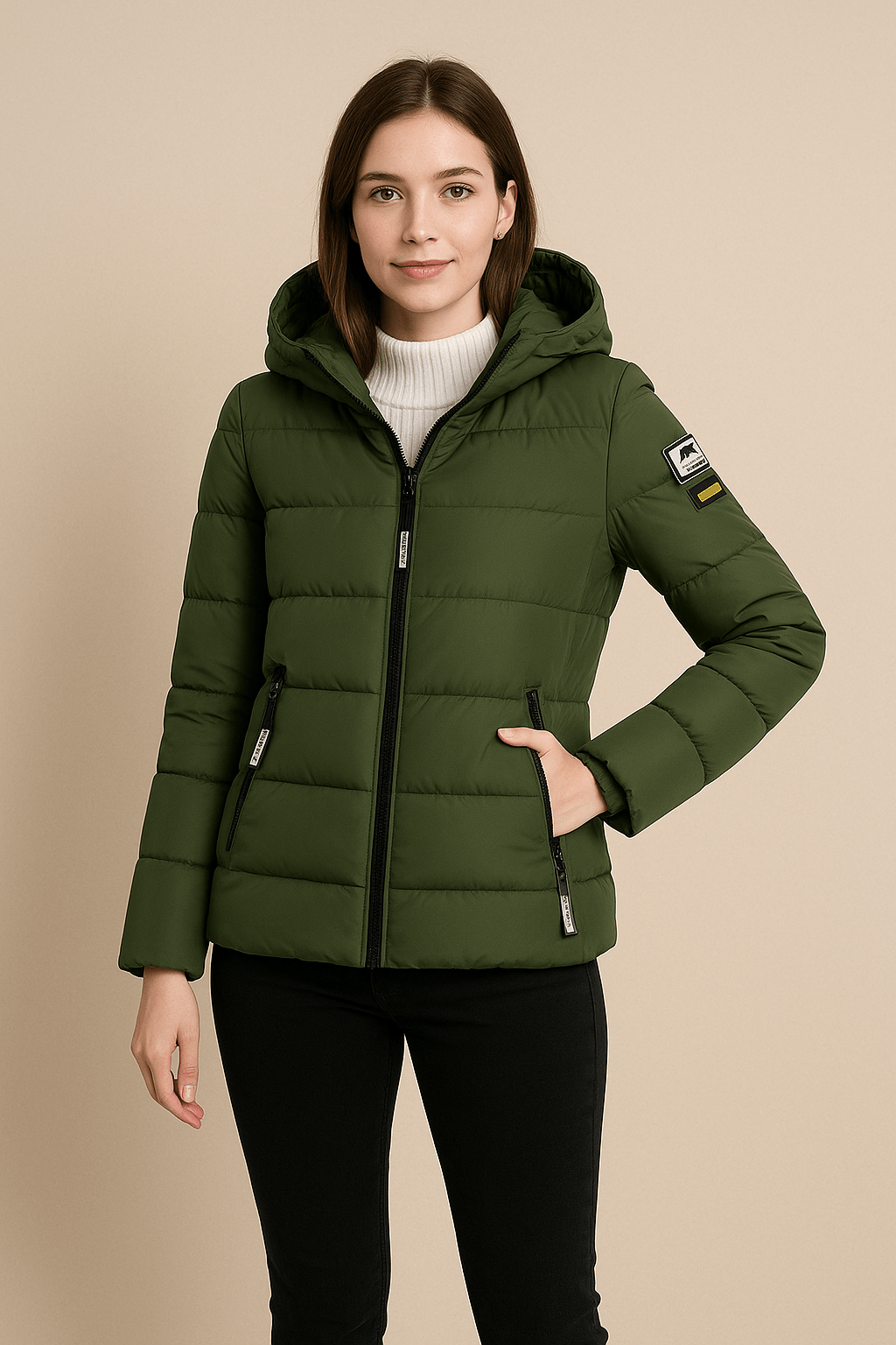 Ashford | Harlow – Women’s Relaxed Fit Quilted Padded Coat with Hood and Zipper - Ashford London Clothing