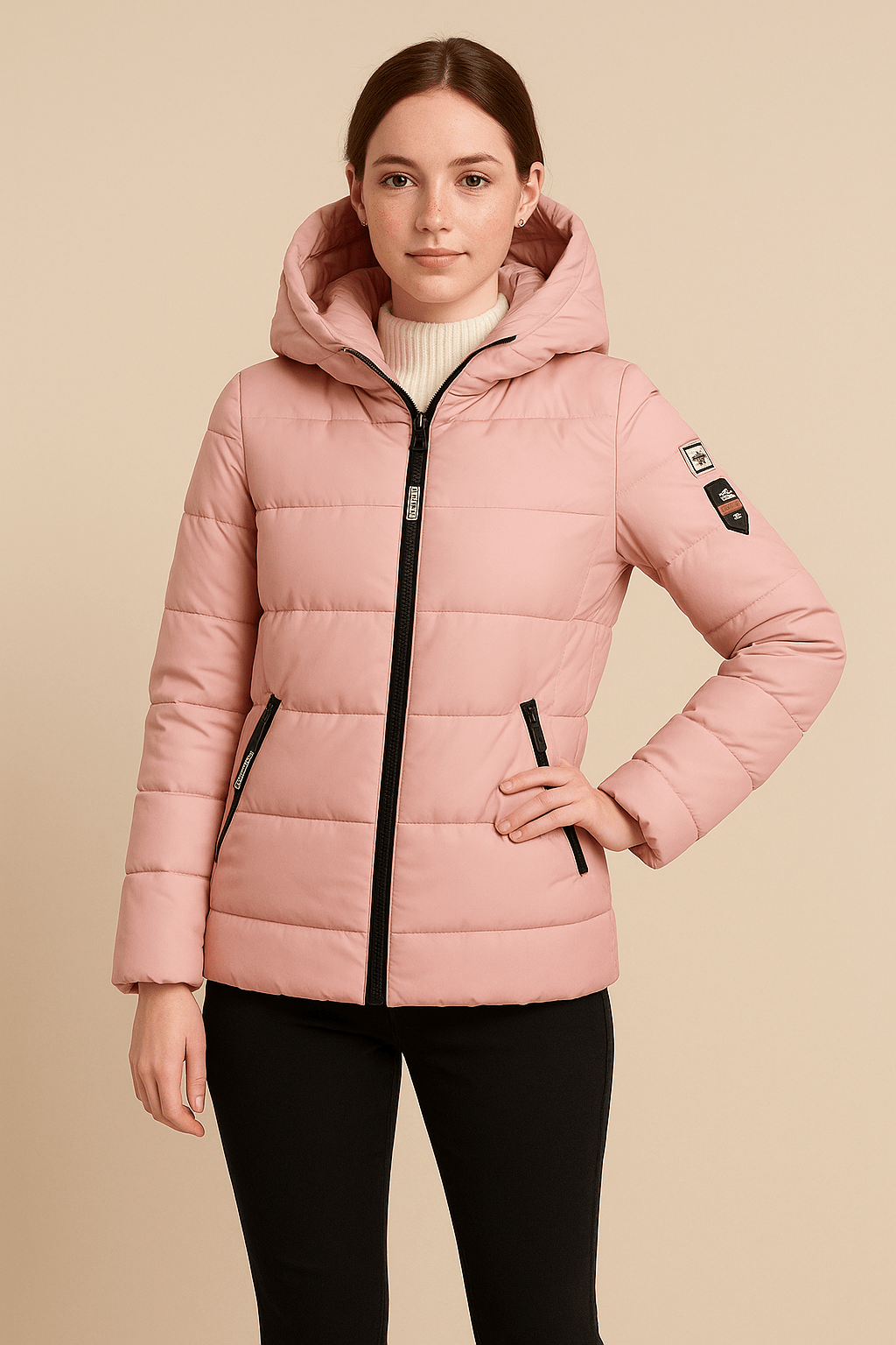 Ashford | Harlow – Women’s Relaxed Fit Quilted Padded Coat with Hood and Zipper - Ashford London Clothing