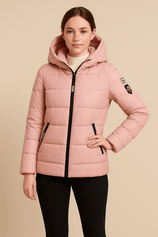 Ashford | Harlow – Women’s Relaxed Fit Quilted Padded Coat with Hood and Zipper - Ashford London Clothing