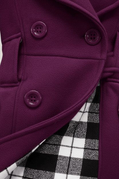 Ashford | Hermione – Women’s Wool Blend Double-Breasted Hooded Coat with Belted Waist