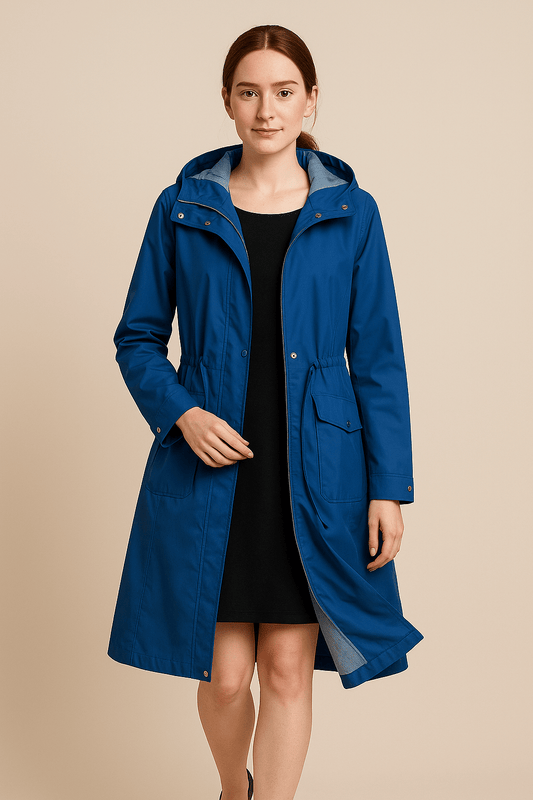 Ashford | Nala – Women’s Long Water - Resistant Hooded Jacket with Adjustable Waist - Ashford London Clothing