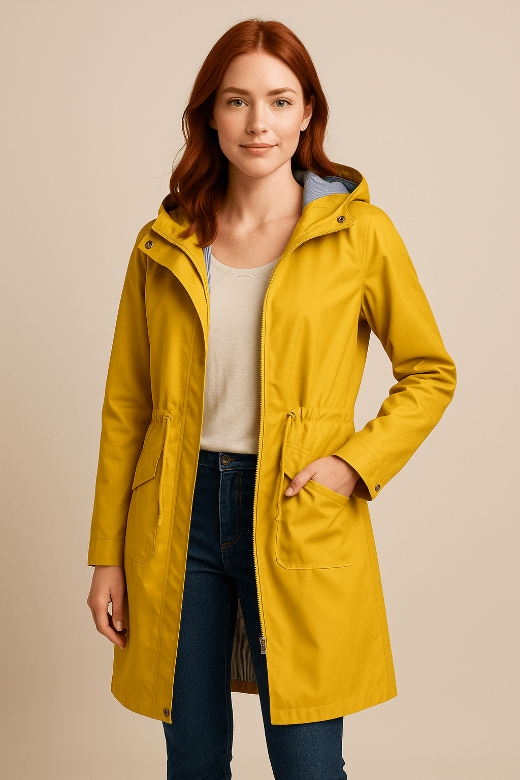 Ashford | Nala – Women’s Long Water - Resistant Hooded Jacket with Adjustable Waist - Ashford London Clothing