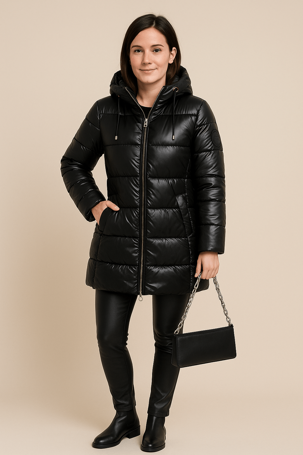 Ashford | Quinn – Women’s Mid - Length Quilted Water - Resistant Coat with Hood - Ashford London Clothing