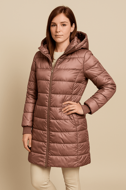 Ashford | Quinn – Women’s Mid - Length Quilted Water - Resistant Coat with Hood - Ashford London Clothing